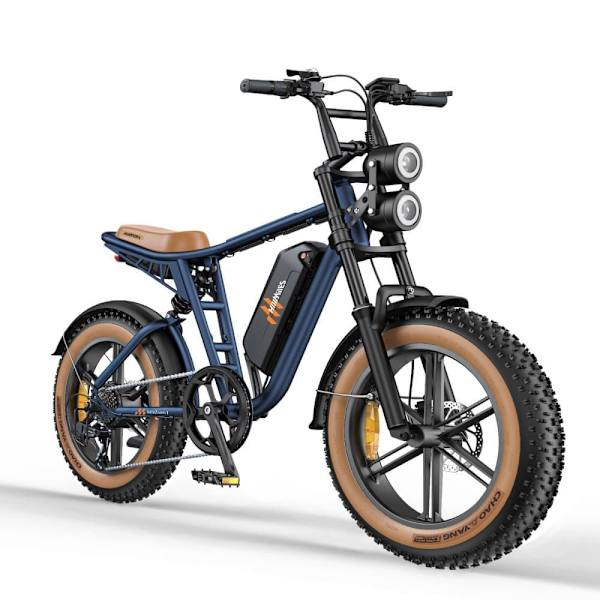 Elcykel HillMiles MileZoom 1, Motor 52V 250W, 20*4.0-tums däck, 25 km/h Blå 15.6Ah Single Battery