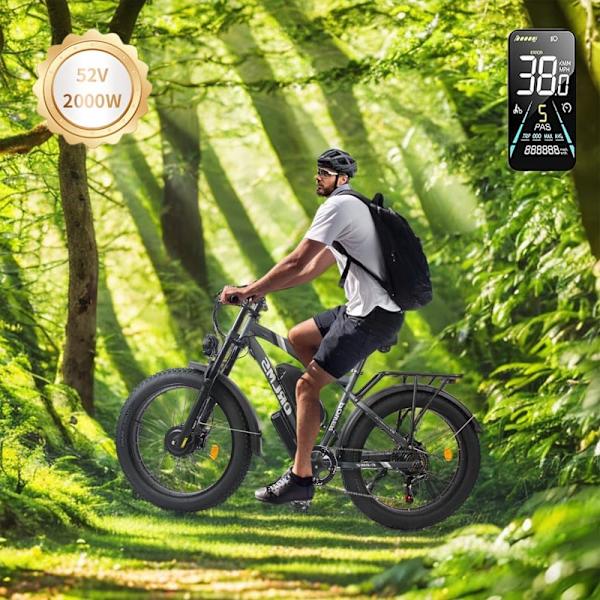 Elektrisk mountainbike Orlms MX500, 2*1000W motor, 52V 25Ah batteri, 26", fuld affjedring