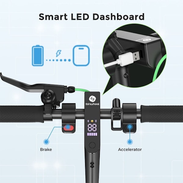 iSinwheel S9 Max Taittuva Sähköpotkulauta - 500W 36V 10Ah - Maks. 30 km/h