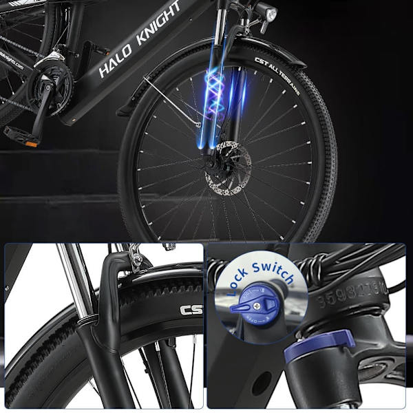 Elcykel HALO KNIGHT H02, 48V 750W 16Ah, 21-speed, Sort