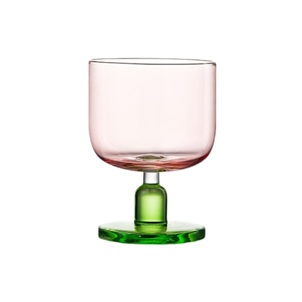 Färgad högfotad glas