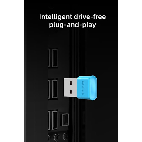 ""Philips SWR3301A/93 Bluetooth Adapter 5.0 USB-lydsender og -modtager, Plug & Play til stationære og bærbare computere"