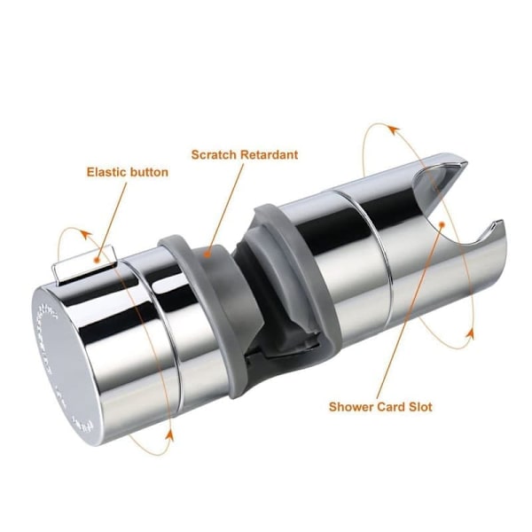 Käsisuihkuteline suihkutankolle säädettävä 18-25 mm ABS hopea