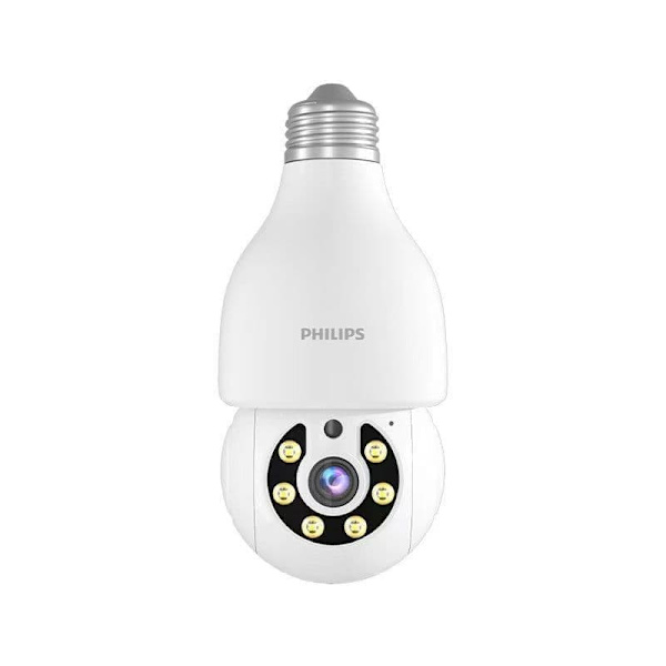 Philips Smart Bulb-kamera 5MP (TAI2440/93) – WiFi-opgraderet, 2K, tovejslyd, Cloud Storage AI Motion Detection Sikkerhedskamera til hjemmet