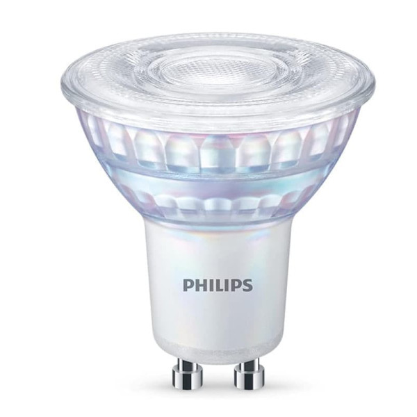 Philips LED Classic GU10 Warm Light 1 stk (6,2 W), dæmpbar LED-forlygte, varm hvid, dæmpbar varm lampe