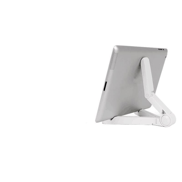 "Detta vita mobilställ med trebensdesign erbjuder stabilitet och flexibilitet i ett minimalistiskt format.