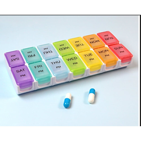 Praktiskt 14 Fack Medicinask Tablettask Dosett