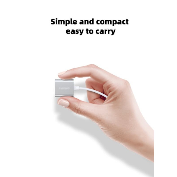 Philips ekstern USB-lydkortadapter - USB til 3,5 mm hovedtelefon- og mikrofonstik, driverløs plug & play til pc/PS4 - SWR1656Y