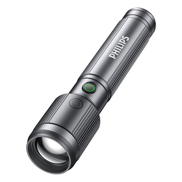 Philips SFL2141 lommelygte med skarpt lys, superlys zoom, genopladelig til udendørs optagelse på lang afstand, husholdning