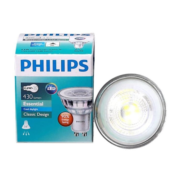 Philips LED Classic GU10 Warm Light 1 stk (6,2 W), dæmpbar LED-forlygte, varm hvid, dæmpbar varm lampe