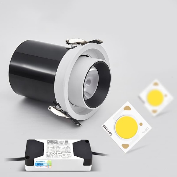 Philips töjbar COB-spotlight LED-vridbar inbyggd justerbar klädbutik teleskoplampa 6W3000K