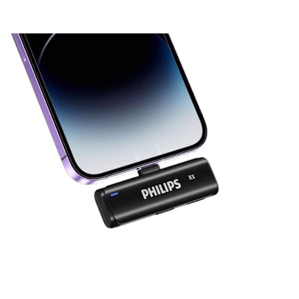 Philips dedikerad trådlös lavaliermikrofon utrustning mobiltelefon fotografering videoinspelning brusreducering radio mike