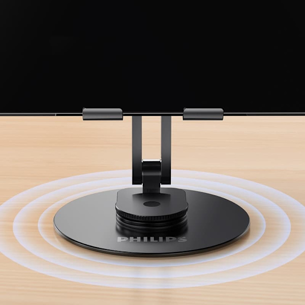 Philips DLK2315S/93 Mobil- och Surfplatthållare | Justerbar Höjd & 360° Rotation | Hopfällbart Stativ i Aluminium | För iPad,