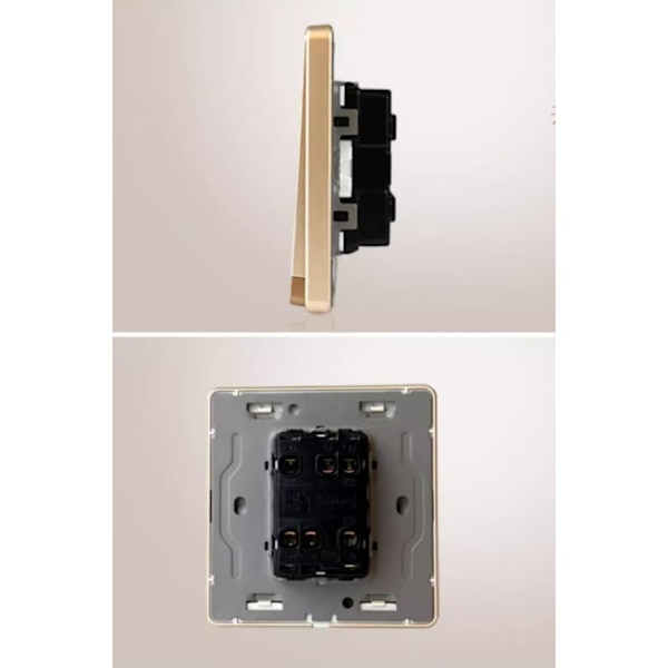 Philips Virtakytkin Seinäpaneeli Champagne Gold Four Open Easy Control 86-tyyppinen väärennössuojaus