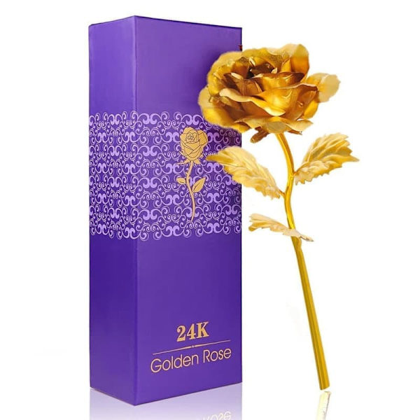 24 Karat Guldpläterad Ros Guldros 24k i Gåvoförpackning