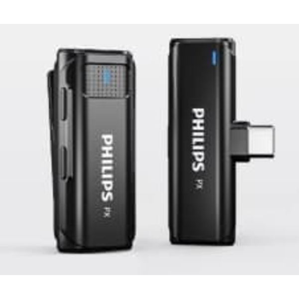 Philips dedikerad trådlös lavaliermikrofon utrustning mobiltelefon fotografering videoinspelning brusreducering radio mike