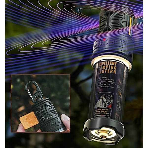 Campinglampa elektrisk myggspiral vattentät belysning multifunktionell bärbar konsol tält myggavvisande hängande lampa
