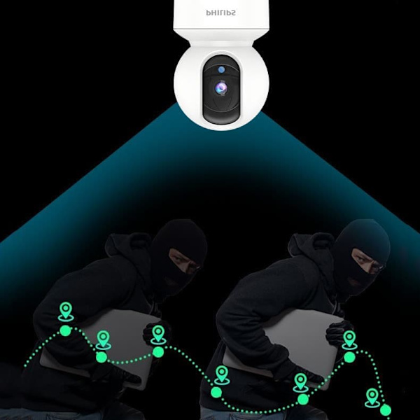 Philips TAI6000W/93 5 Megapixel Smart WiFi Säkerhetskamera - 360°, Nattseende, 2-vägs samtal - Minneskort ingår ej