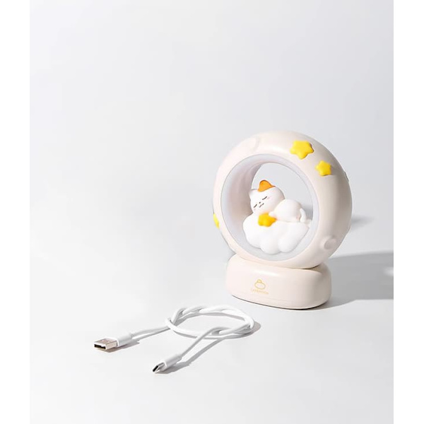 natlys genopladelig sengelampe til soveværelse hvid bordlampe fødselsdagsgave eksklusiv atmosfære lampe