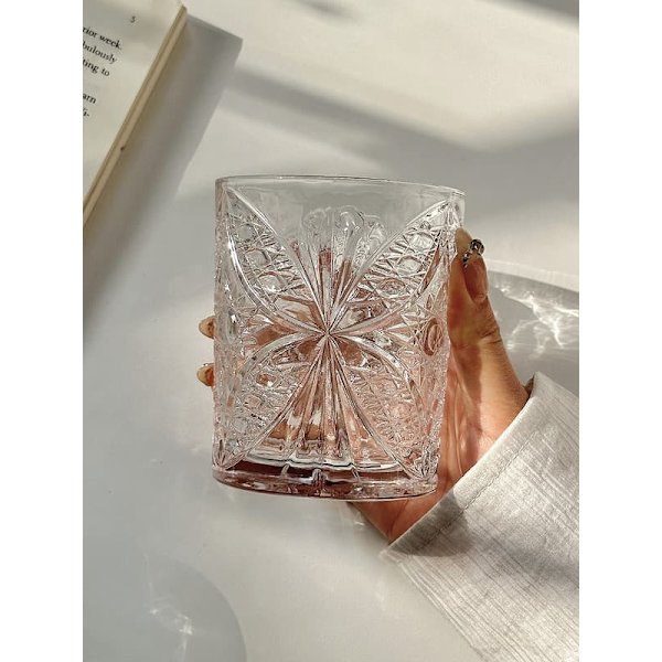Sæt med to dekorerede krystalglas, elegante drikkeglas til hjemmet