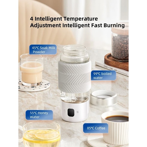 Philips AWP2776 kannettava vedenkeitinmuki -4000 ml matkatermospullo lämpötilan säädöllä
