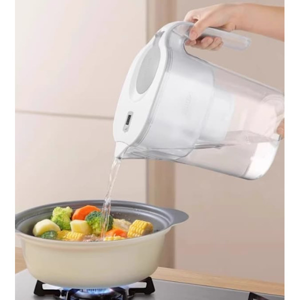 Philips vandfiltreringskande til køkkenhaner 4,2L vandrenser med stor kapacitet til vandrenser til hjemmet til fjernelse af kalkpatron