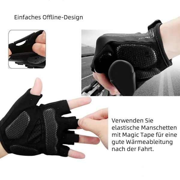 Halvfingercykelhandskar Halkfria fitnesshandskar Mountainbike-handskar för landsvägscykling Sporthandskar med korta fingrar