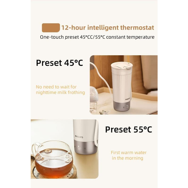 ”Philips AWP2774 Bärbar vattenkokare Flaska - 400 ml vakuumisolerad resetermos