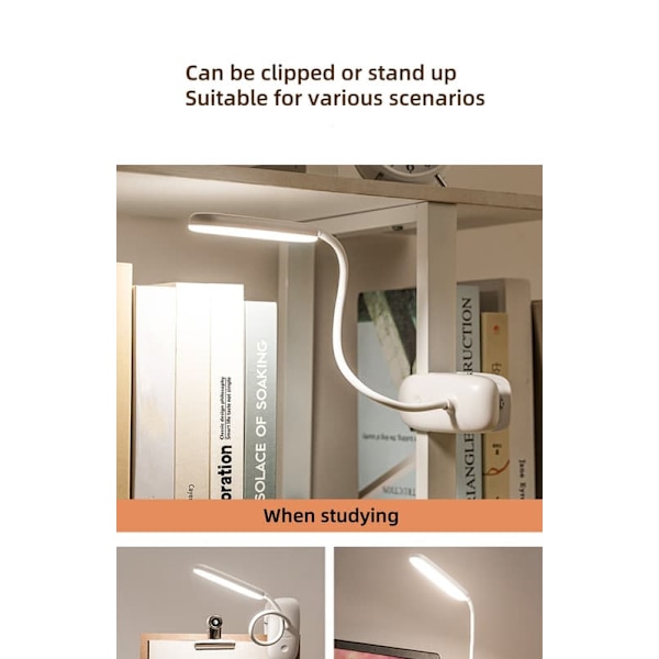 Philips genopladelig øjenbeskyttende skrivebordslampe studerende bogreolklip natbordslampe læselampe studiebordslampe