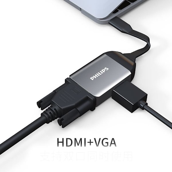 Philips Type-C till HDMI/VGA-expansionsdocka Apple Thunderbolt 3/4 till TV-skärm-expansionsdocka