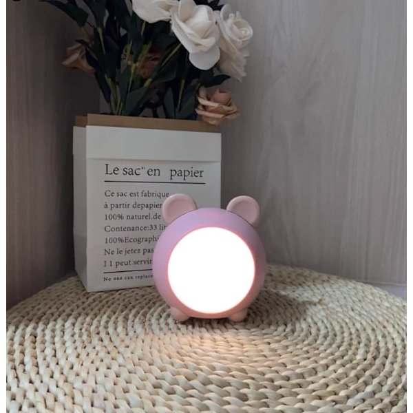 Nattlampa ögonskydd plug-in uppladdningsbar touch klapp sovrum säng sov liten bordslampa