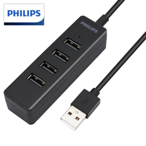 "Philips USB 2.0 Splitter, en praktisk expansionsprodukt för användare av bärbara datorer, kan enkelt utöka 1 USB-port till 4, för att uppfylla dina b