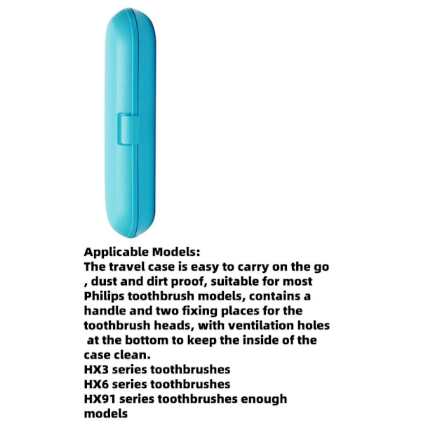 Philips Original Blue rejseetui til elektrisk tandbørste | Passer til HX6730 / HX6530 / HX6511 / HX5181 / HX5161 - Bærbar opbevaringsboks
