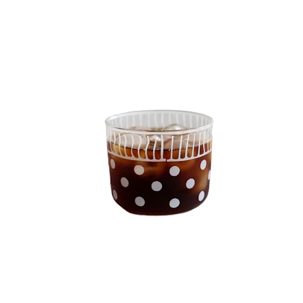 Glas kaffekopp med prickmönster