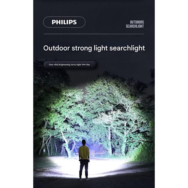 Philips lommelygte SFL3101 nødsøgningslys førte udendørs søgerlys genopladelig multifunktionel bærbar lampe
