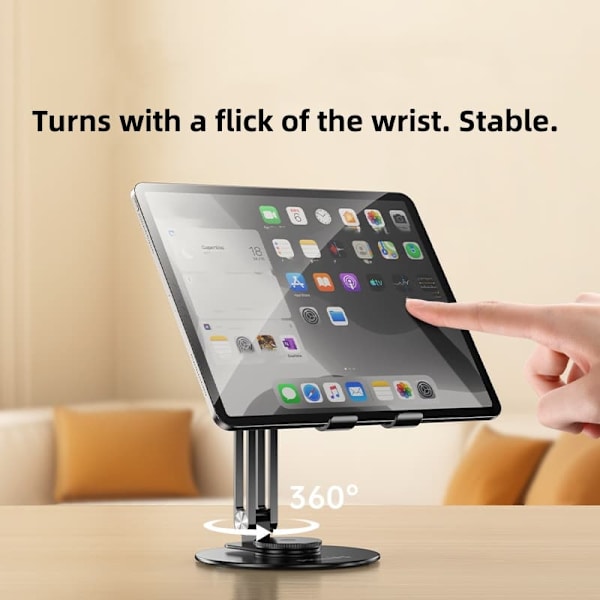 Philips DLK2315S/93 Mobil- och Surfplatthållare | Justerbar Höjd & 360° Rotation | Hopfällbart Stativ i Aluminium | För iPad,
