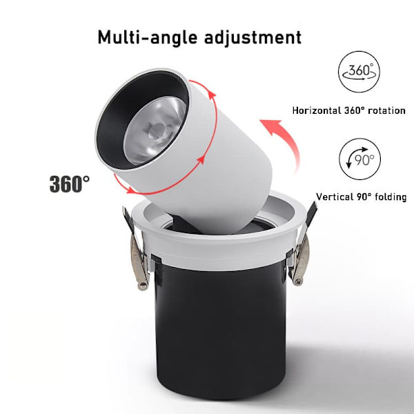 Philips töjbar COB-spotlight LED-vridbar inbyggd justerbar klädbutik teleskoplampa 6W3000K