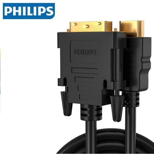 Philips HDMI till DVI adapterkabel 24 +1 digital HD-videokabel anslutningskabel för laptop till projektor