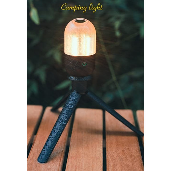 Multifunktionell campinglampa utomhus tält varmt ljus nödläge typ c uppladdningsbart batteri modell campinglampa