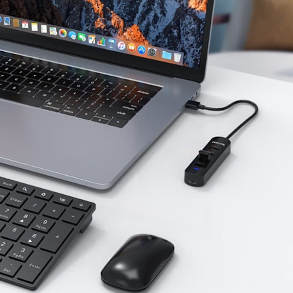 Philips USB3.0 Splitter Docking Station Høj Hastighed 4 Port HUB Hub Laptop Multi Converter 0,2 m