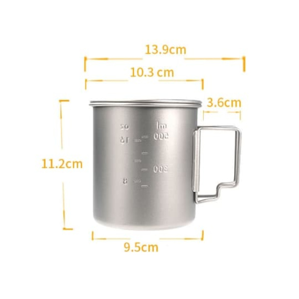 Ren Titanium Krus Stor Kapacitet 750ML Camping Bærbar Vandkop Rejse Tekop Med Låg Hjem Kaffekopper