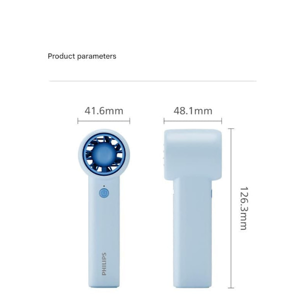 Philips lille håndholdt blæser - superkraftig vindkraft uden vinger, mini bærbar USB-opladning, støjsvag køling til dit skrivebord