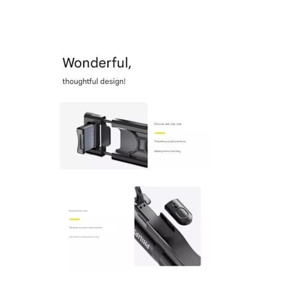 Philips Mobiltelefonholder Gulvfotografering Stativ Selfie Stick Udendørs Rejse Bærbar