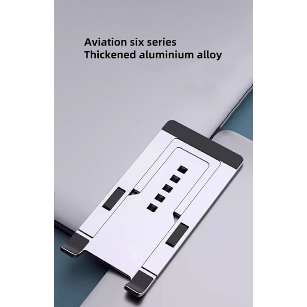 Ultratunn Mobilhållare i Aluminium – Fällbar & Bärbar, För Smartphone & Surfplatta, Rymdgrå