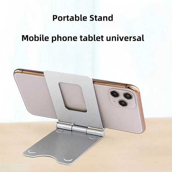 Elegant silverfärgat stativ i aluminium | Hopfällbart mobil- & surfplattestativ | Justerbart för livestream, studier & videoinspelning