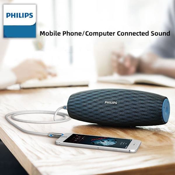 Philips AUX-ljudkabel - 3,5 mm hane till hane stereokontakt - kompatibel med bil, hörlurar, mobiltelefon, högtalare