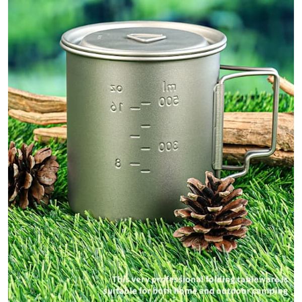 Ren Titanium Krus Stor Kapacitet 750ML Camping Bærbar Vandkop Rejse Tekop Med Låg Hjem Kaffekopper