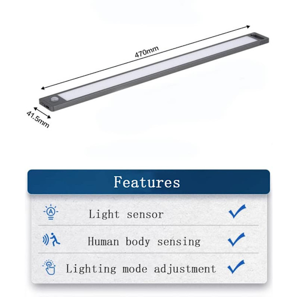 Philips human body induction light with wireless self-adhesive LED light strip cabinet bottom cabinet wardrobe kitchen rechargeable magnetic suction
