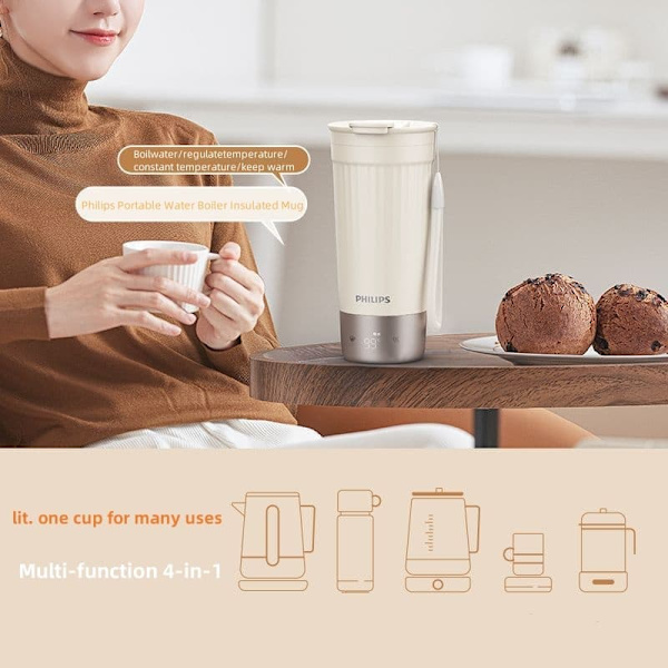”Philips AWP2774 Bärbar vattenkokare Flaska - 400 ml vakuumisolerad resetermos