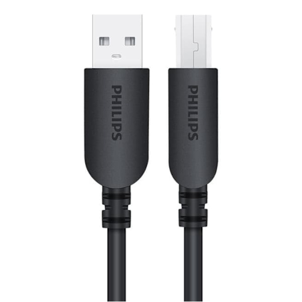 Philips USB datakabel för skrivare 2 meter AM/BM fyrkantig portkontakt datakabel anslutningskabel för skrivare